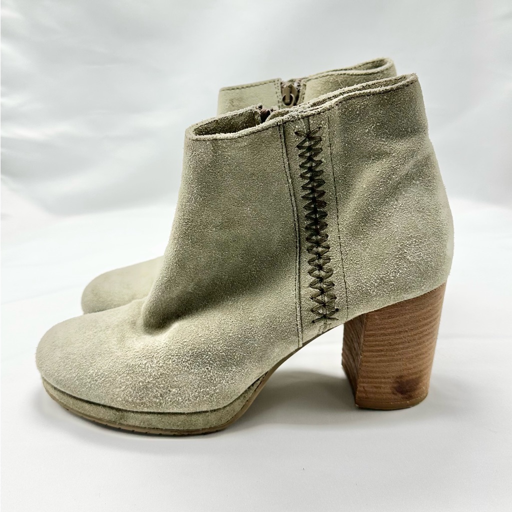 Mjus Boho Leather Ankle Booties Green Size 38 (7.5)